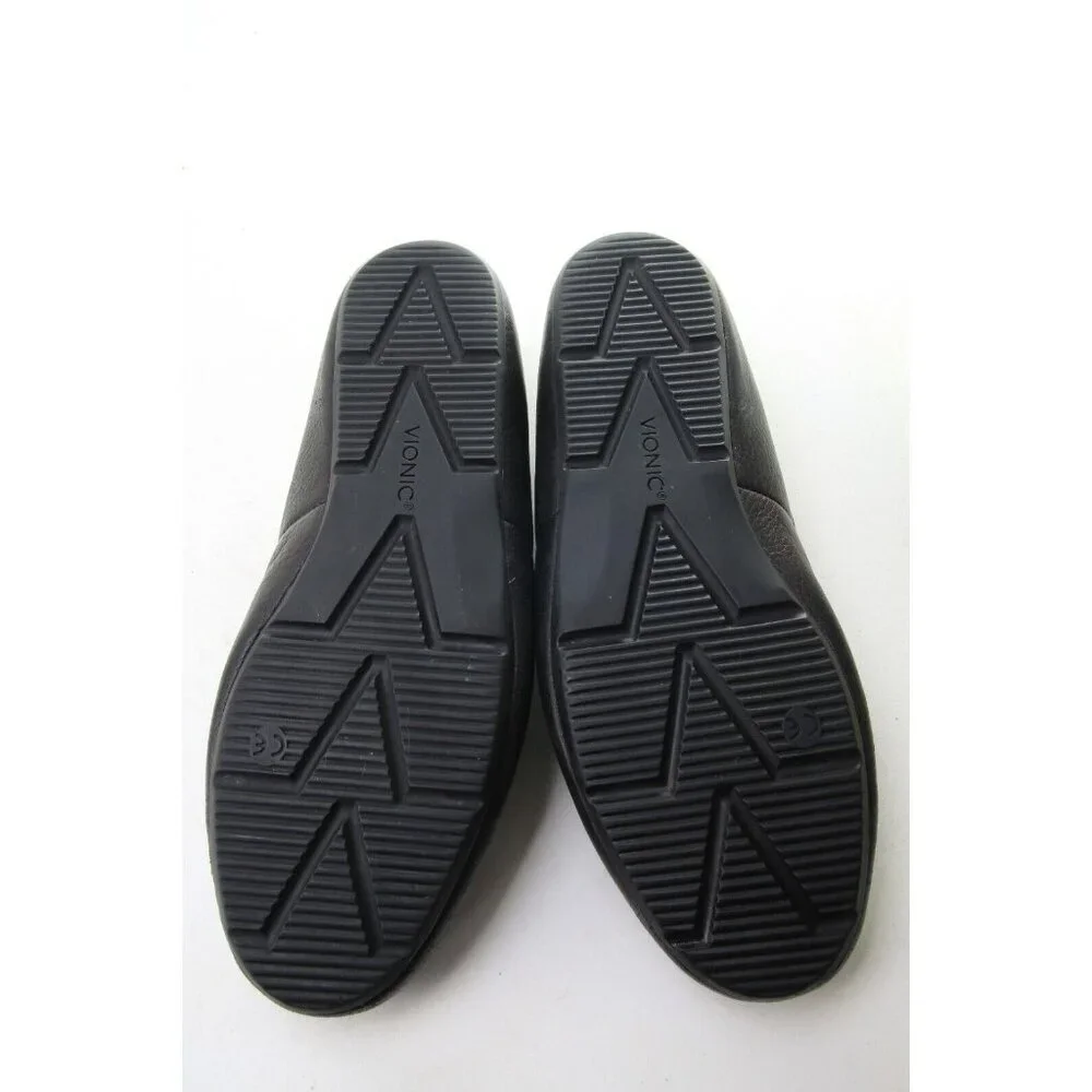 Vionic Tompkin Leather Loafer Slipper Shoe Mens Black US 10.5